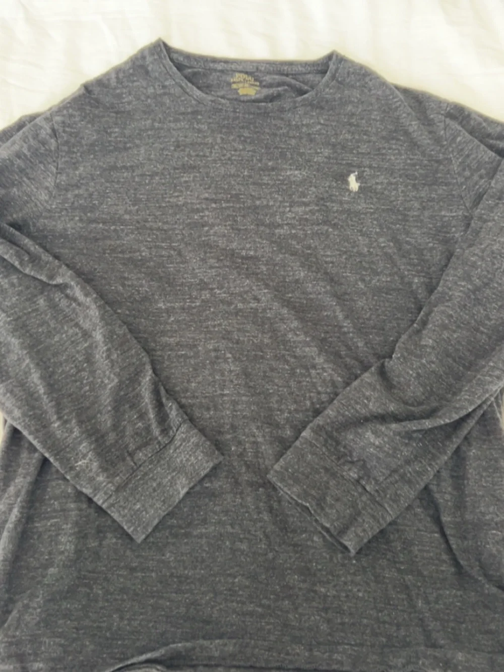 Polo by Ralph Lauren Men’s Long-Sleeve Crewneck in Heather Charcoal